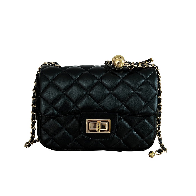 Túi Đeo Chéo Dây Xích Hình Thoi Nhỏ Màu Vàng Thời Trang Cho Nữ