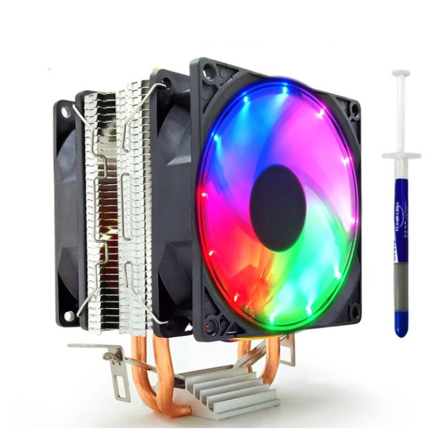 Tản Nhiệt Khí, Fan CPU Coolmoon M200 Led Nhiều Màu Dual Fan - Hỗ Trợ All CPU