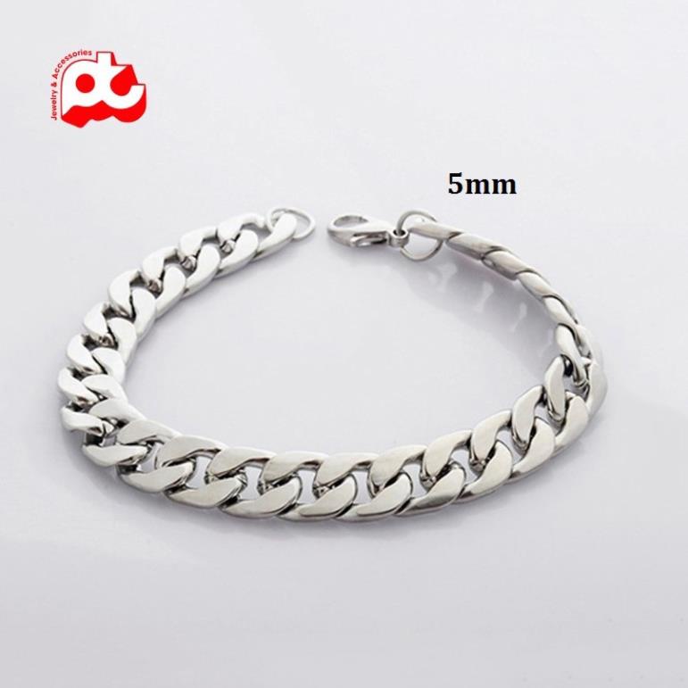 Lắc tay inox nam 5mm cao cấp bảo hành không đen