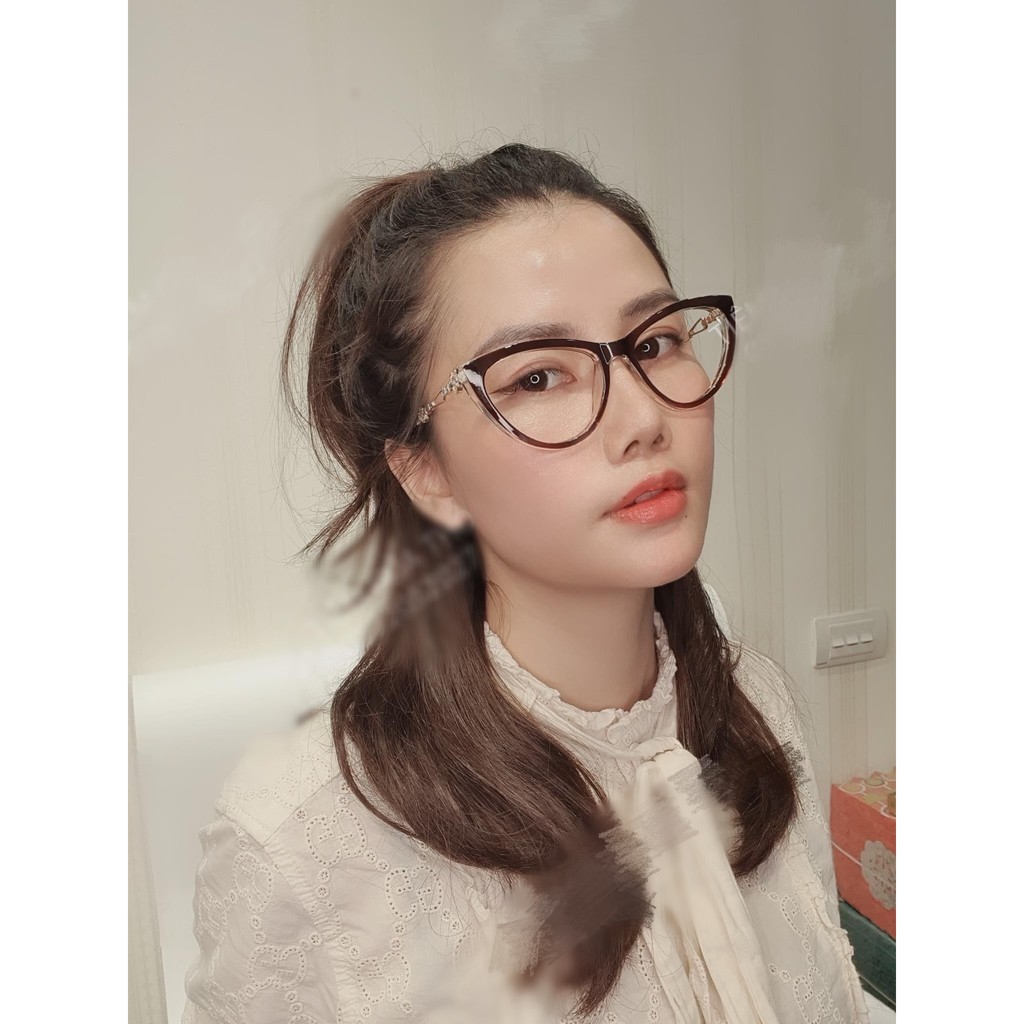 Kính mát nữ mắt mèo giả cận mẫu mới nhất năm nay chống tia Uv ,ánh sáng xanh bảo vệ mắt- MÈONC