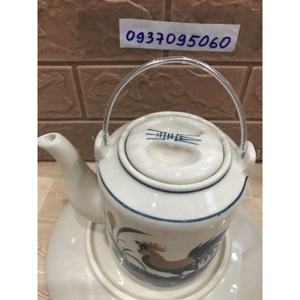Ấm trà con gà 1lit kiểu xưa