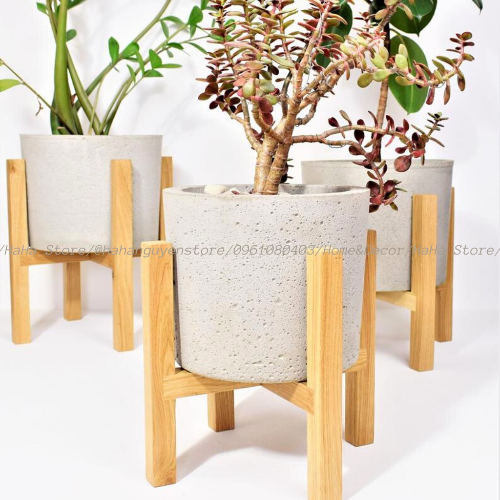 Chân Gỗ Đặt Chậu cây - Kệ Gỗ Để Chậu Hoa CCG01