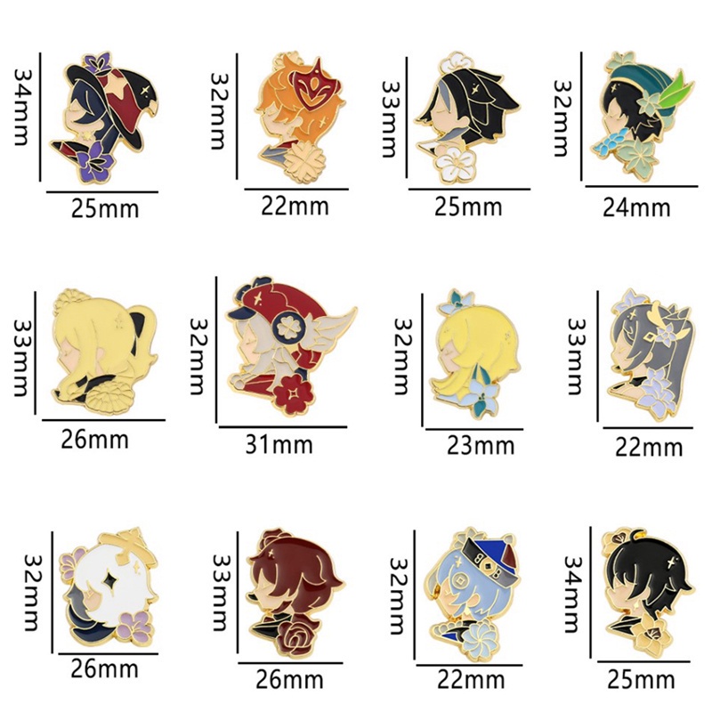 Tmdbyx Huy hiệu cài áo bằng kim loại Genshin Impact Ganyu Xiao Venti Keqing Genshin