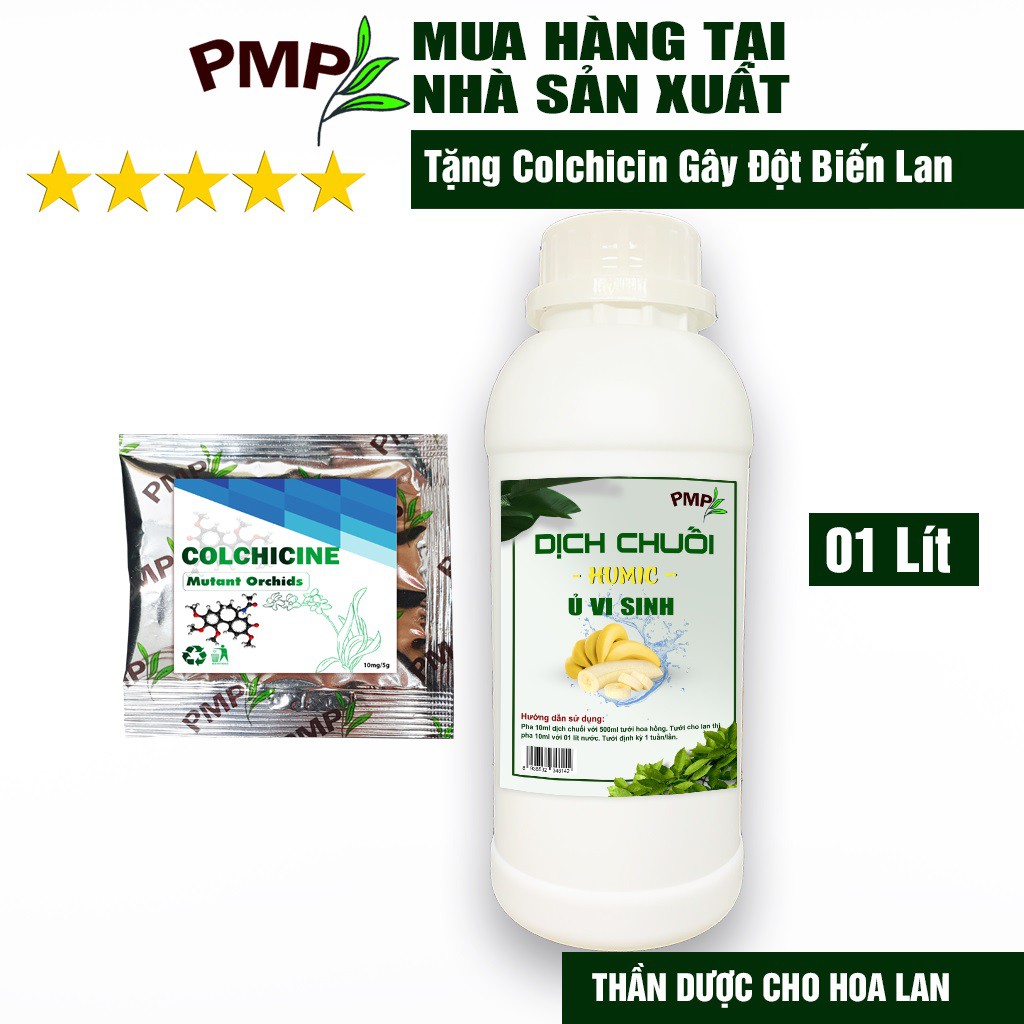 [Tặng Coisicin Gây Đột Biến Lan] Dịch Chuối Humic PMP Vi Sinh Công Nghệ Mỹ Chuyên Dùng Cho Hoa Lan, Rau Sạch 1000ml