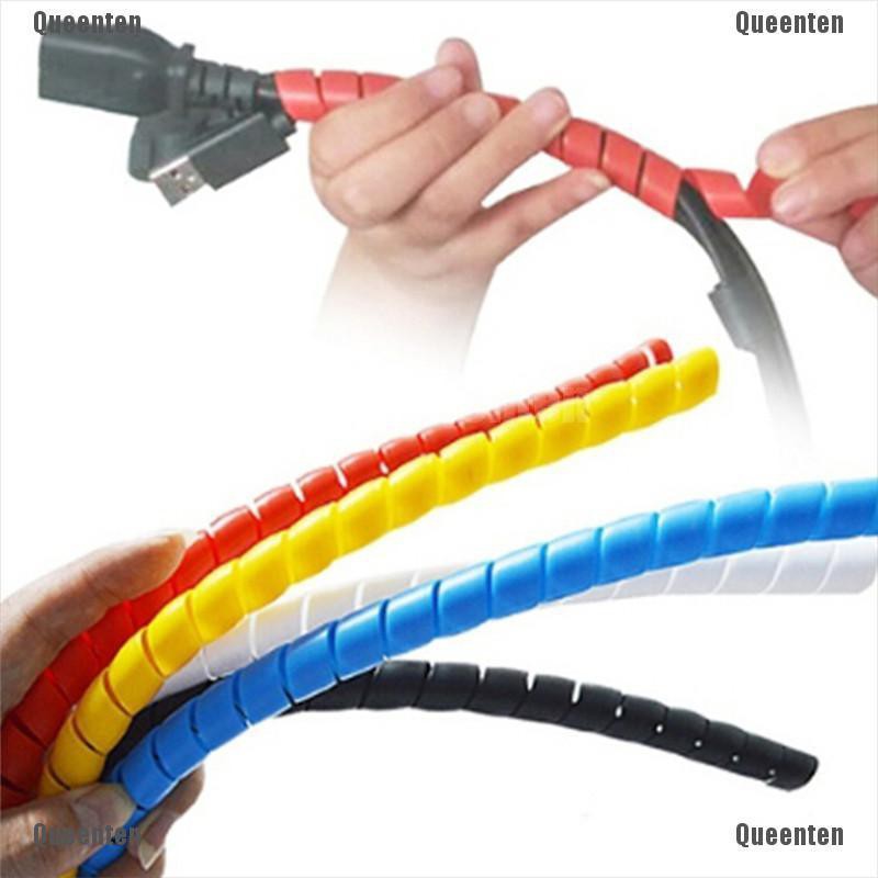 1m dây nhựa xoắn ốc 10mm/14mm bọc bảo vệ dây cáp đa năng nhiều màu tùy chọn