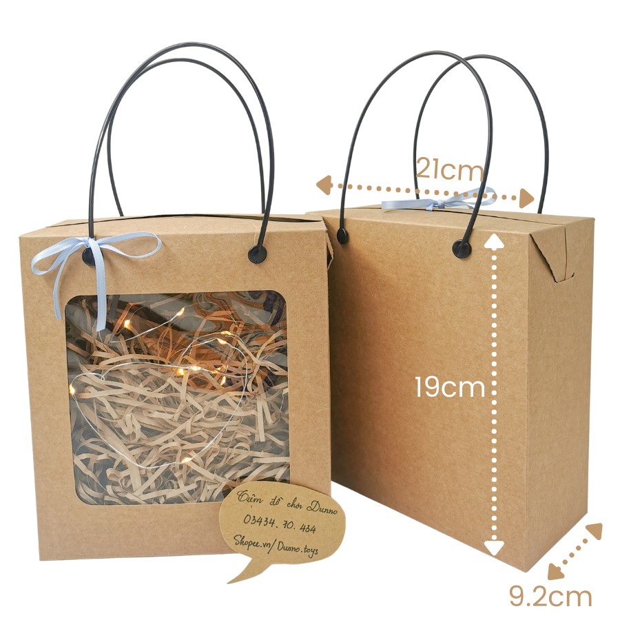 Hộp quà, hộp trưng bày phong cách Vintage kraft Châu Âu 400gsm - size 21cm x 18,8cm x 9,2cm đựng vừa Doraemon Balody | BigBuy360 - bigbuy360.vn