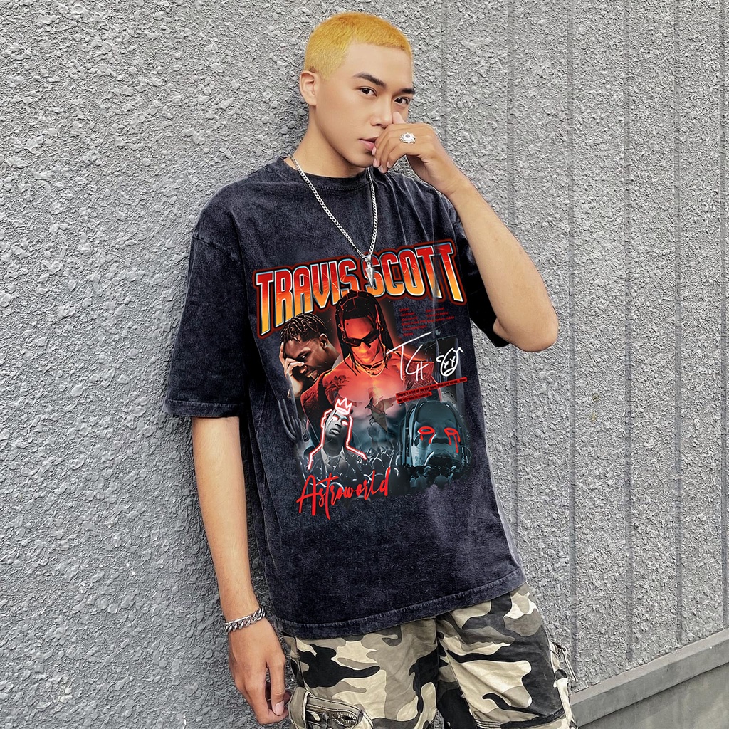 Áo Thun TRAVIS SCOTT Ulzzang Unisex 3 Màu- Áo Phông Tay Lỡ Nam Nữ 100% Cotton  - OCEAN.CLO