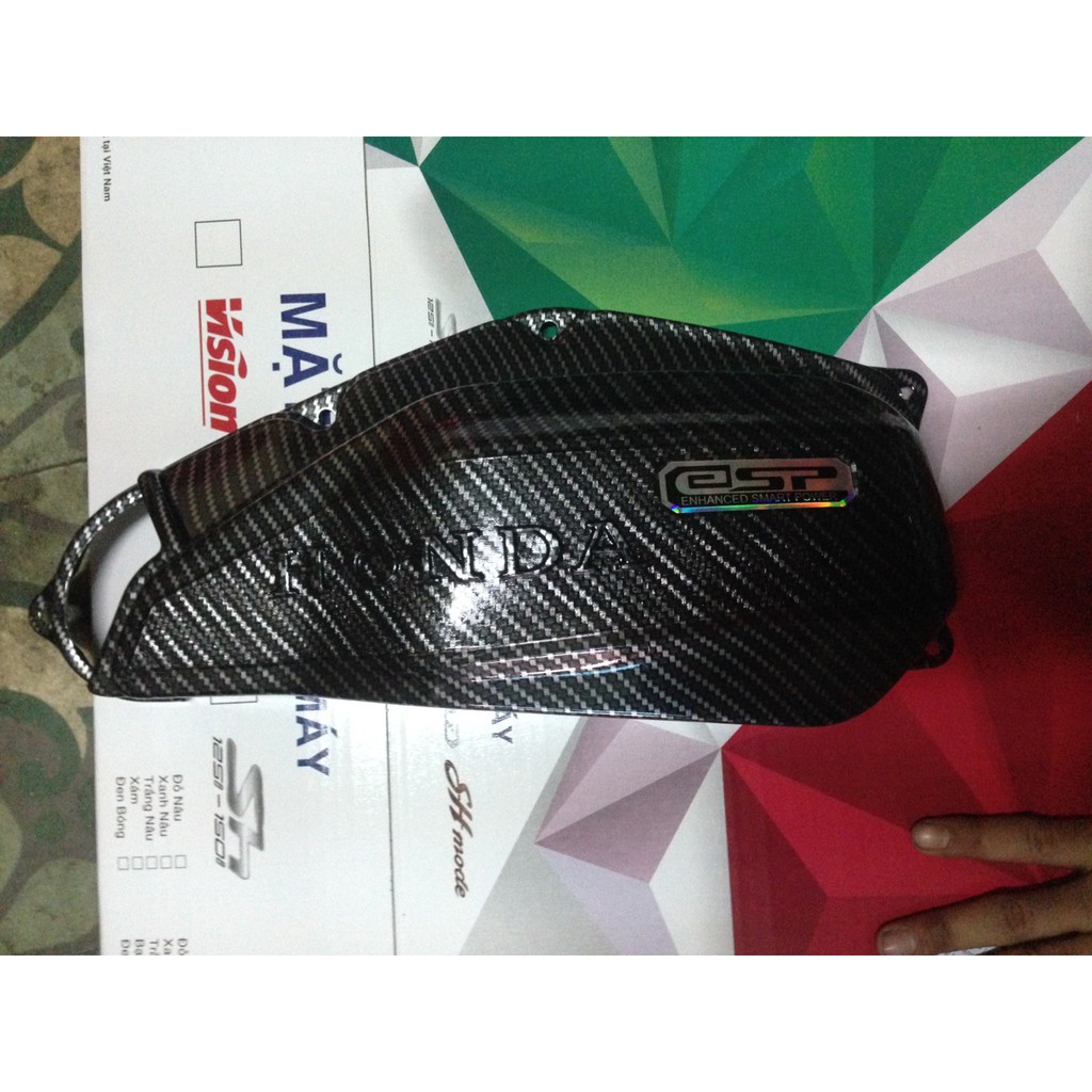 Combo 2 món Bầu e + Quạt gió Cacbon cho xe Click Thái/ Vario/ Air Blade