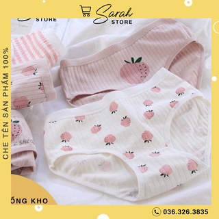 Quần lót cotton co dãn 4 chiều quả dâu cute