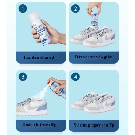 HCM - Chai khử mùi giày dép Nano bạc, hàng xịn giá rẻ, dễ dùng, dễ mang theo, không sợ mưa ẩm