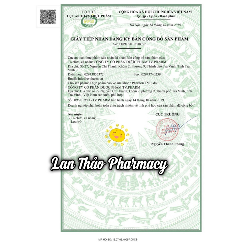 PHARITON TVP - Bổ sung Vitamin, Khoáng chất thiết yếu cho cơ thể