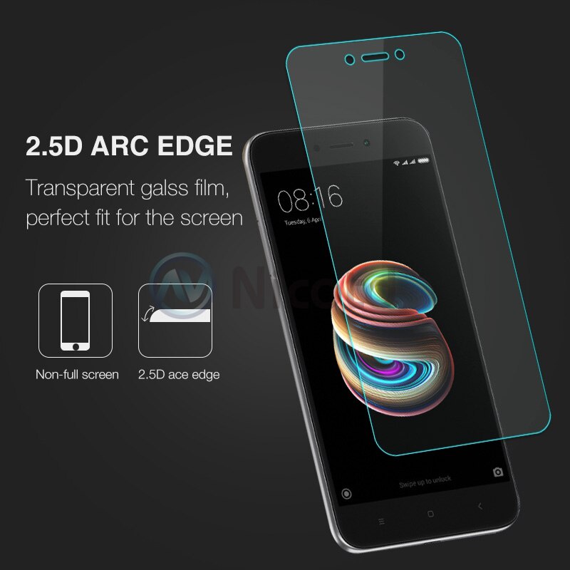 Nicotd 2.5D Premium Tempered Glass For Xiaomi Redmi 5A 5.0 inch Screen Protector Toughened protective film for Redmi 5A 5a Glass