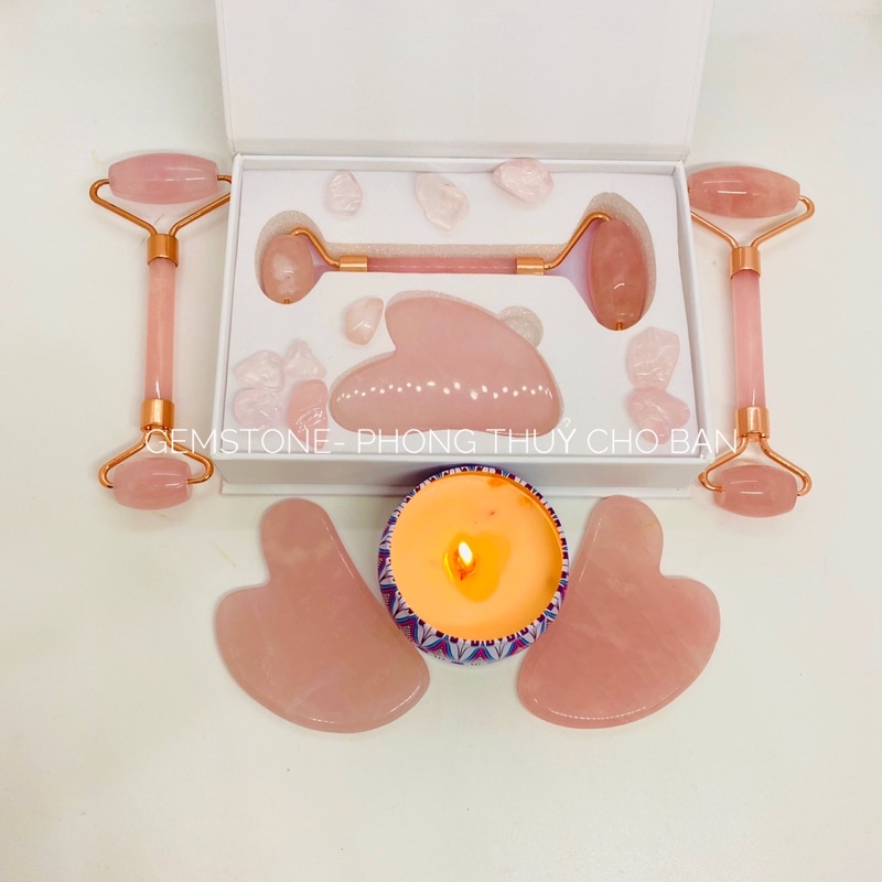 Đá Guasha Massage Mặt Tự Nhiên, Đá Guasha Nâng Cơ Giúp Săn Chắc Làn Da Gemstone