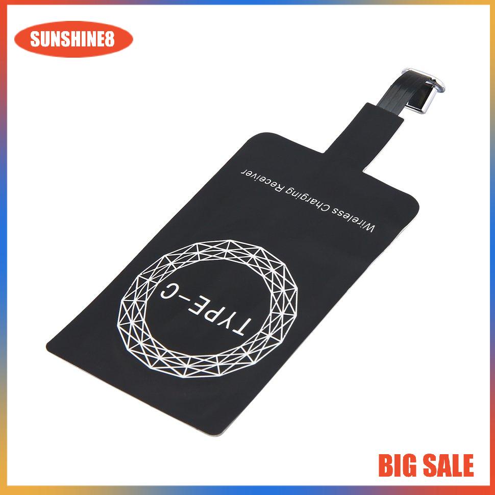 【SUN】Type C Qi Wireless Charger Receiver Lightweight Charging Adapter Pad Coil