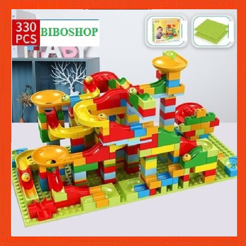 Bộ xếp hình cầu trượt Lego thả bi 166 - 336 chi tiết cho bé Đồ chơi xếp hình phát triển trí não