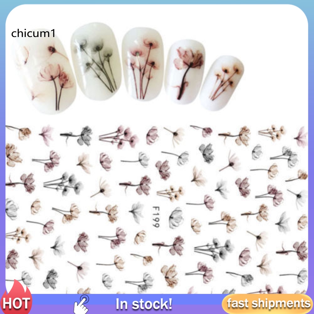 [Hàng mới về] Miếng dán móng tay hình hoa bồ công anh 3D trang trí nghệ thuật