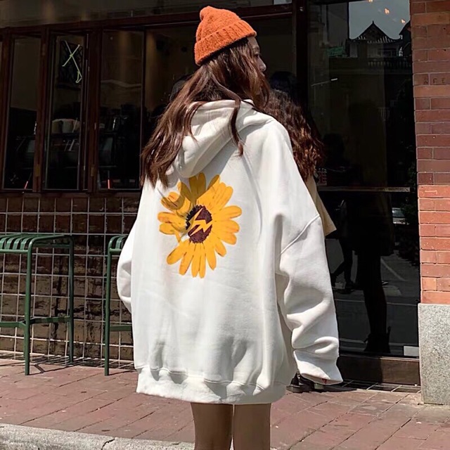 Áo hoodie vải nỉ lót bông dày dặn thêu Bông