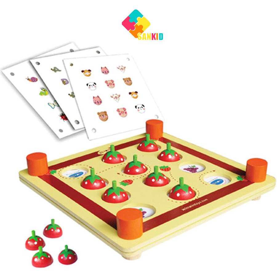 Tìm cặp trái dâu - Đồ chơi gỗ Winwintoy