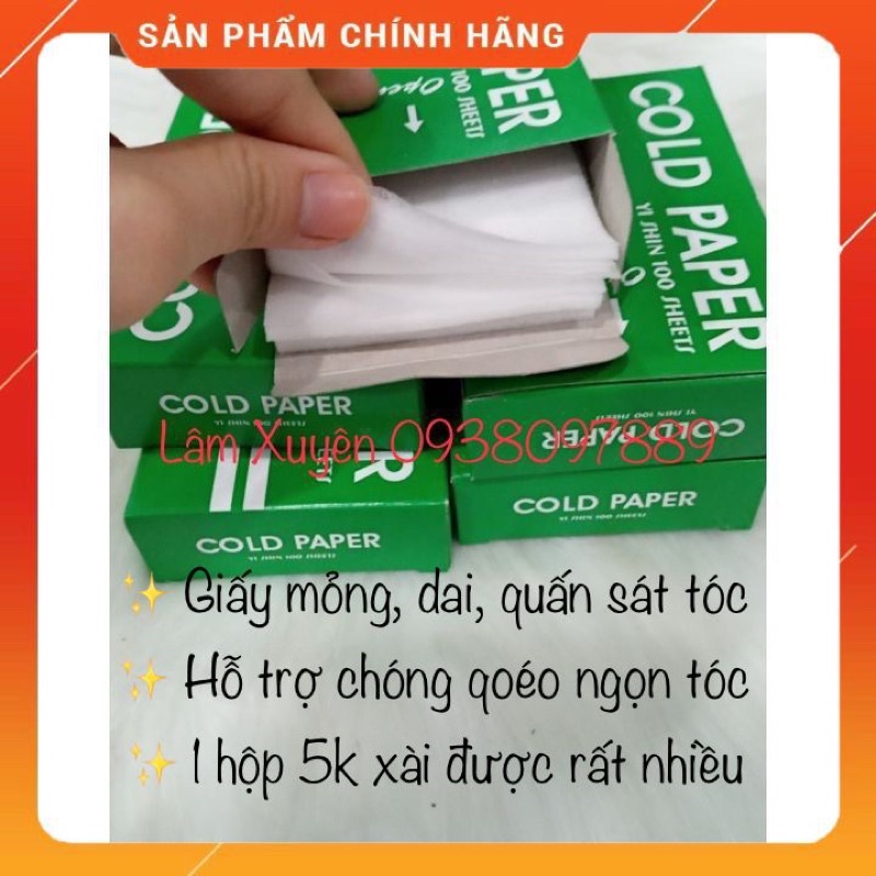 Giấy uốn lạnh mềm dai, quấn sát tóc, hộp xanh có bán sỉ  FREESHIP  quấn sát đuôi tóc, hanh chế quéo ngọn khi uốn tóc