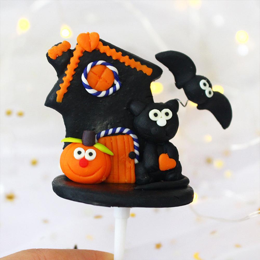 1 Cây Cờ Trang Trí Bánh Kem Halloween D6q5