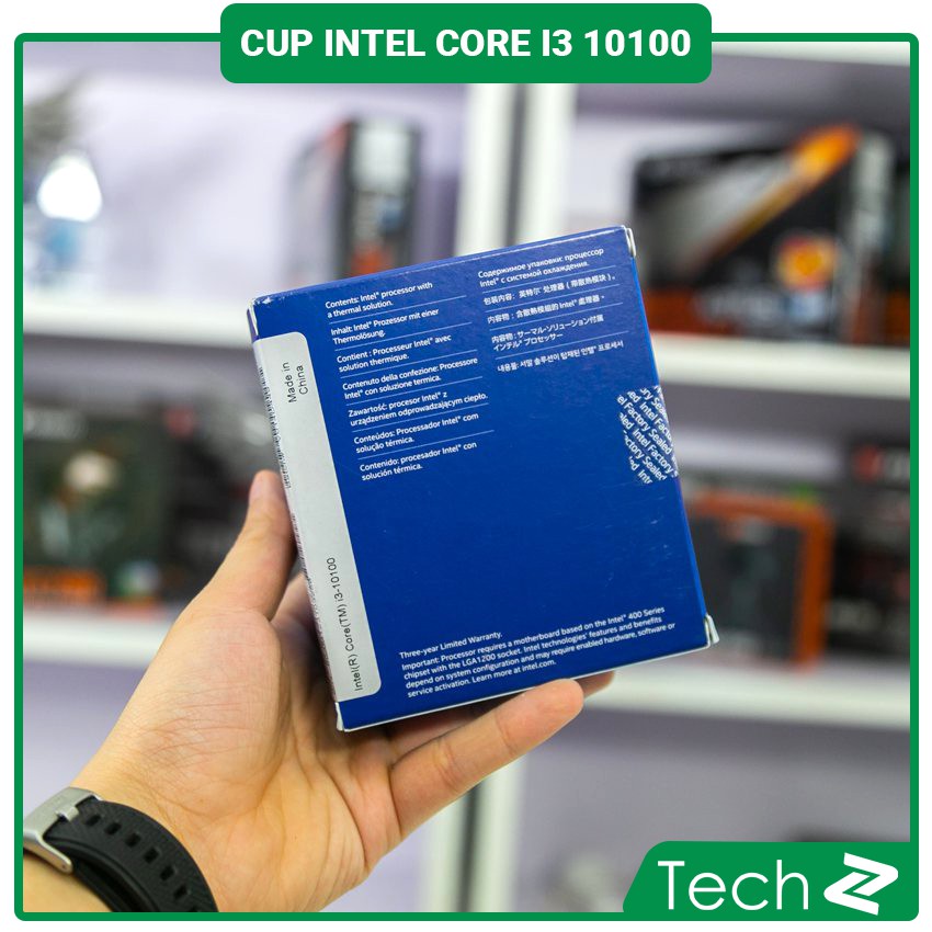 CPU Intel Core i3 10100 (3.6GHz turbo up to 4.3Ghz, 4 nhân 8 luồng, 6MB Cache, 65W)