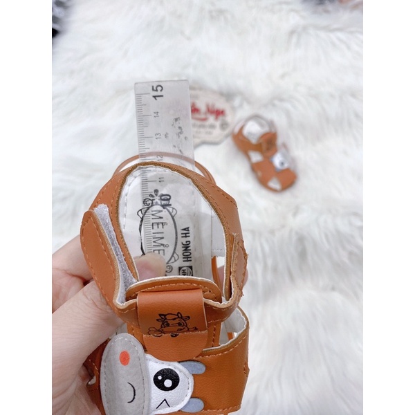 Dép quai hậu cho bé trai bé gái màu nâu size 21-25