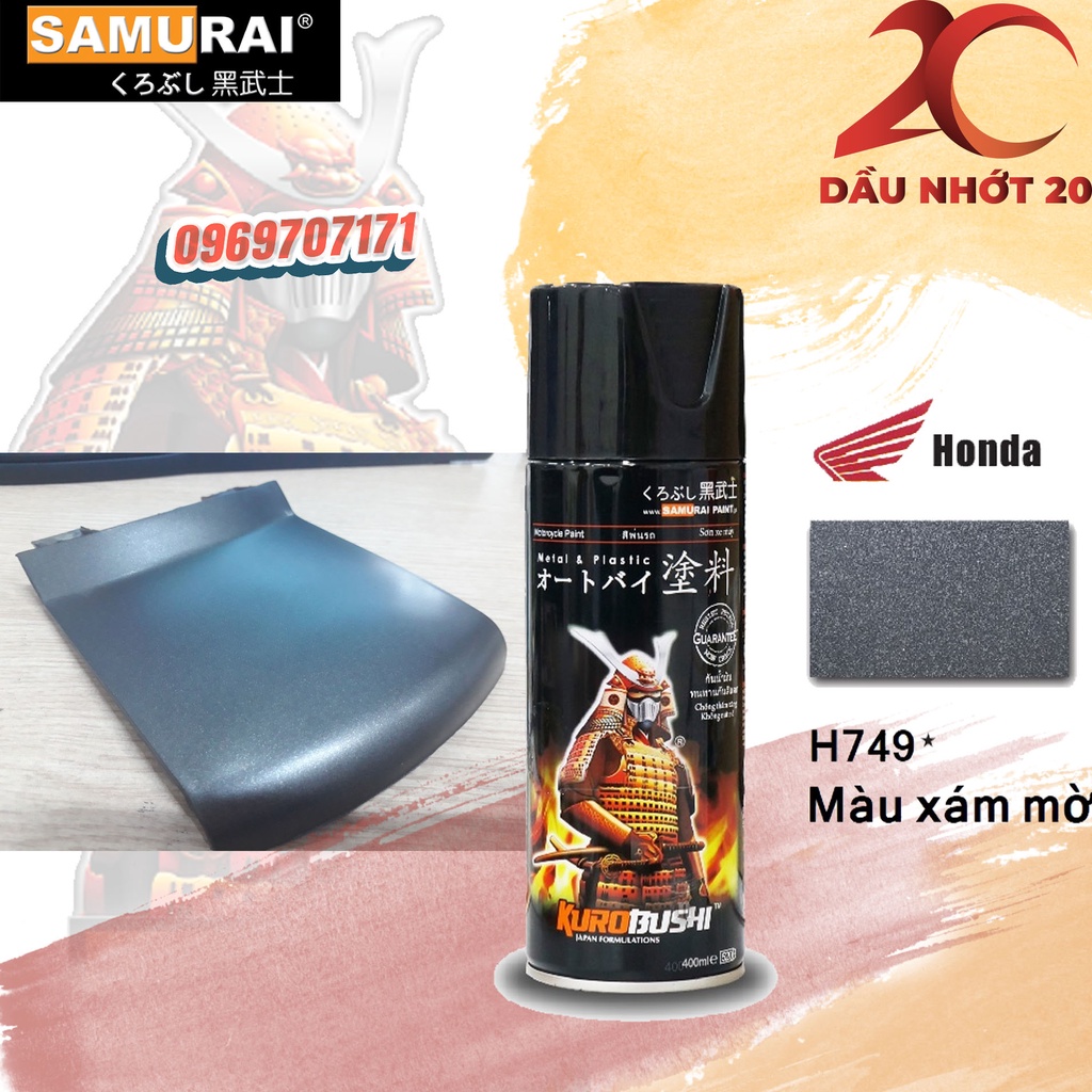 [HCM]H749 _ Sơn xit Samurai H749 màu xám mờ _ Matte grey