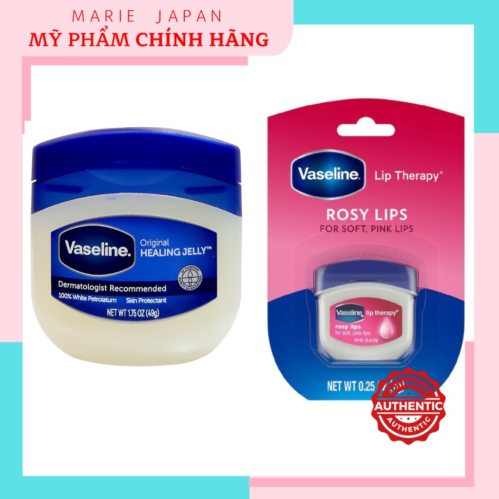 Son Sáp Dưỡng Ẩm Vaseline Đa Năng Mỹ (Dưỡng mềm môi, Dài mi...)