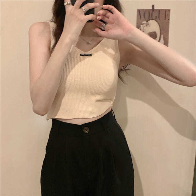 Áo Dệt Kim Hai Dây Cổ Chữ V Phong Cách Âu Mỹ Thời Trang Mùa Hè Dành Cho Nữ