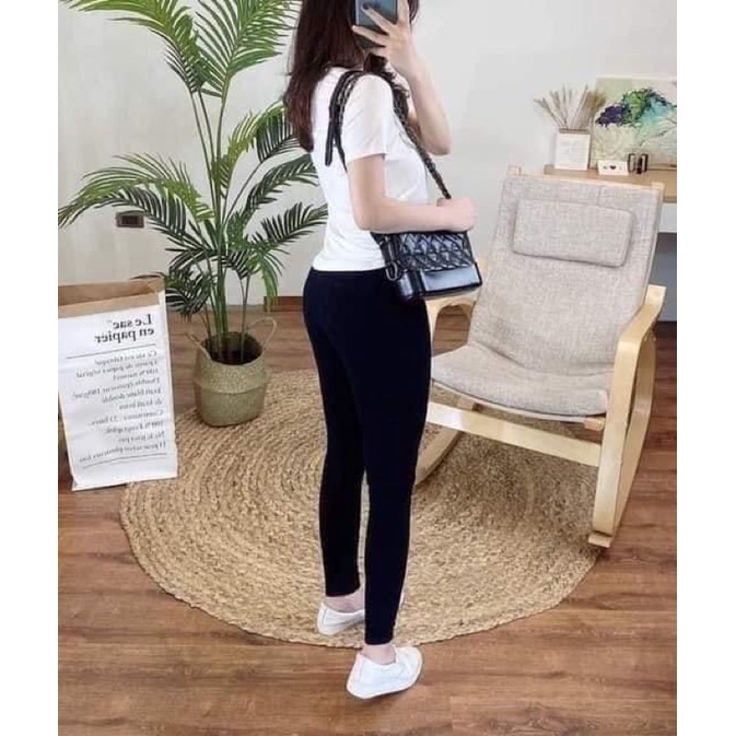 Quần legging 4 túi, quần dài nữ cạp cao chất liệu cotton co dãn 4 chiều, ôm vòng eo thon dáng | BigBuy360 - bigbuy360.vn