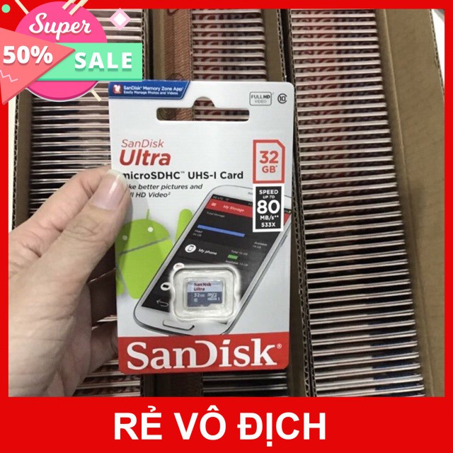 Thẻ Nhớ MicroSDHC SanDisk Ultra 32GB 80MB/s(LHShops)