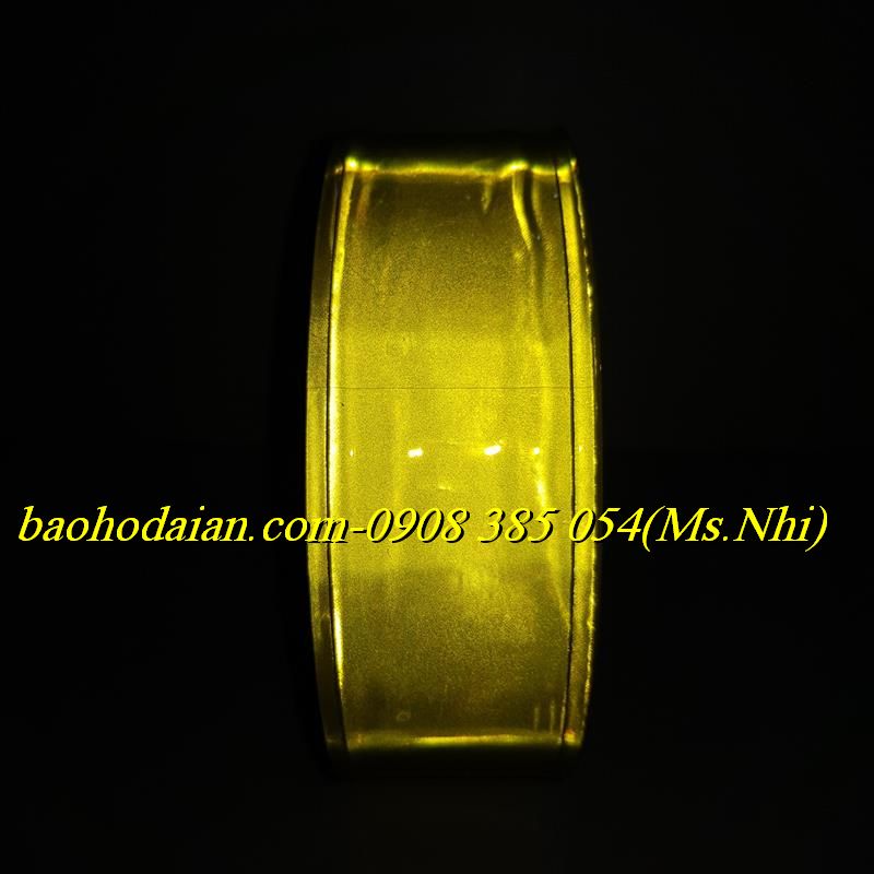 Cuộn phản quang nhựa họa tiết trơn 5cm x 50m may kèm quần áo- Hình thật