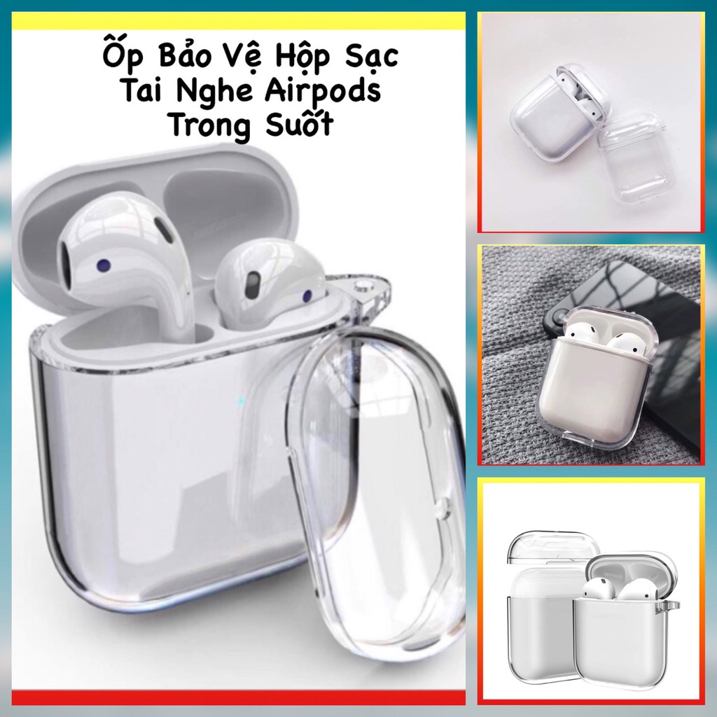 Ốp airpod1/2/3/Pro trong suốt - Vỏ bao airpod đựng tai nghe không dây