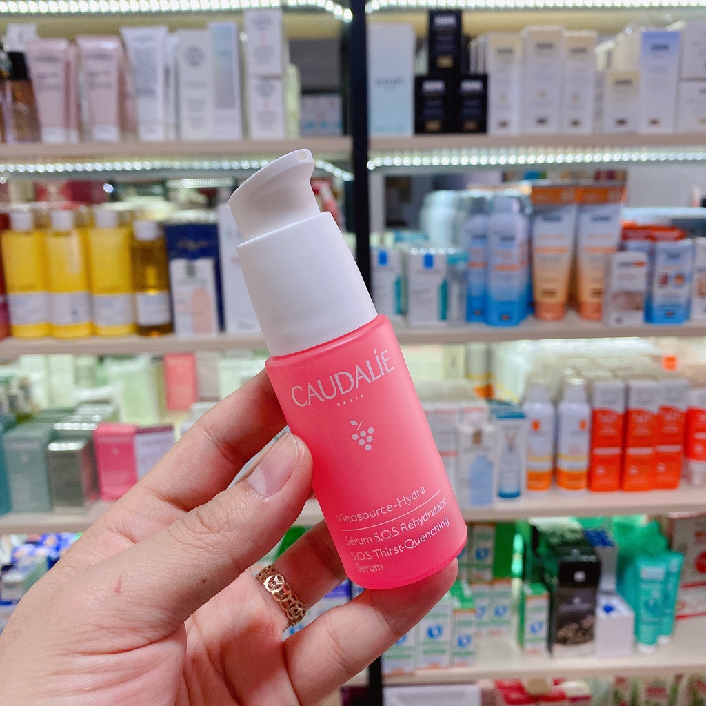 ( Mẫu mới 2022) Bộ Serum dưỡng ẩm và mặt nạ cấp ẩm chuyên sâu Caudalie Vinosource-Hydra SOS Serum