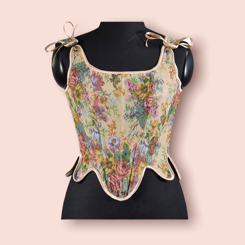 Áo corset hoạ tiết vintage định hình dáng nâng ngực thắt eo Blossom Corset