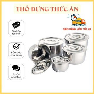 Thố đựng thức ăn có nắp dày, inox không gỉ