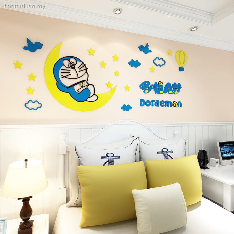 Miếng Dán Tường Trang Trí Phòng Ngủ Cho Bé Hình Doraemon 3d