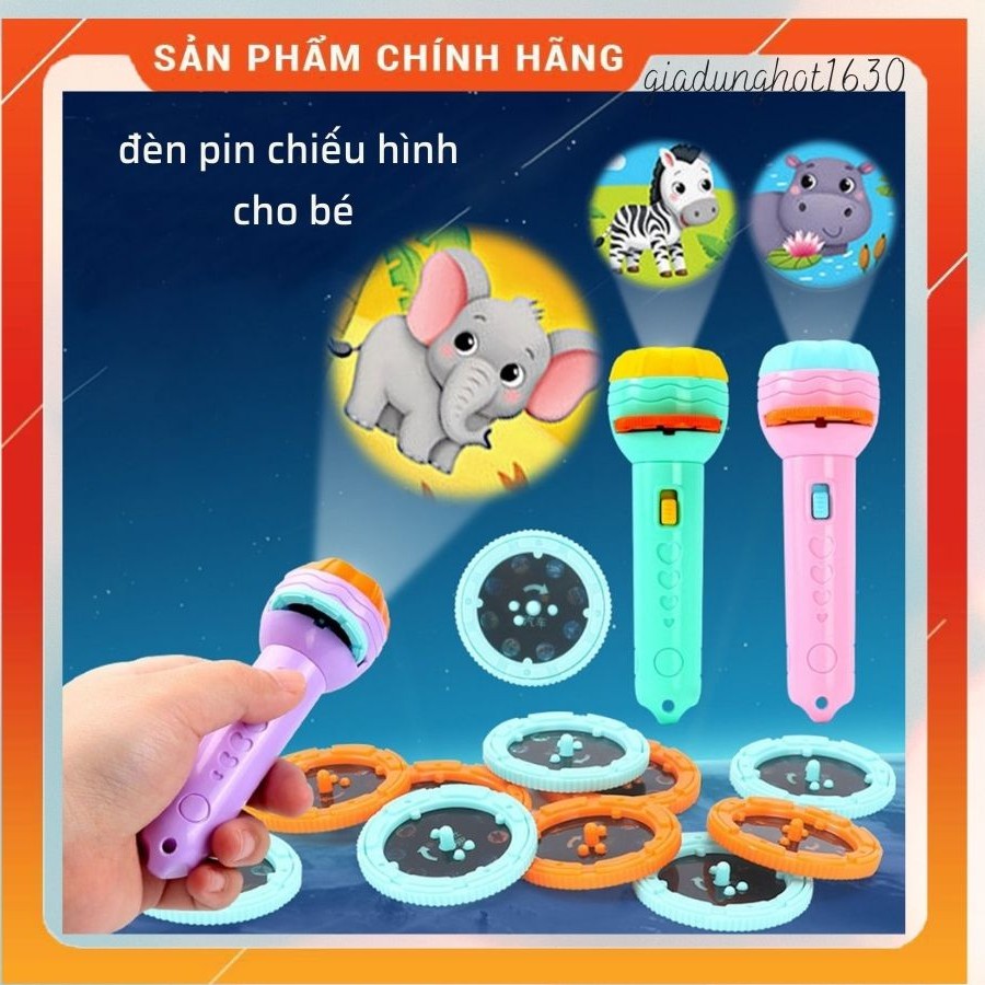 Đồ chơi đèn pin chiếu hình con vật phương tiên giao thông cho bé