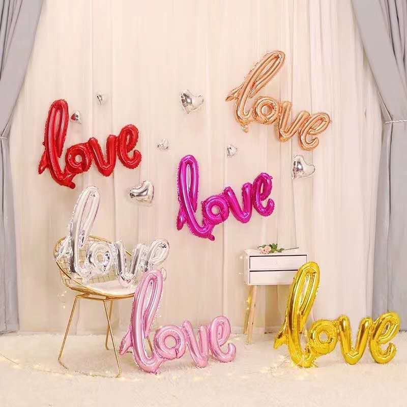 Bóng Chữ Love Liền Size 108x65CM (Tặng Kèm Băng Keo)