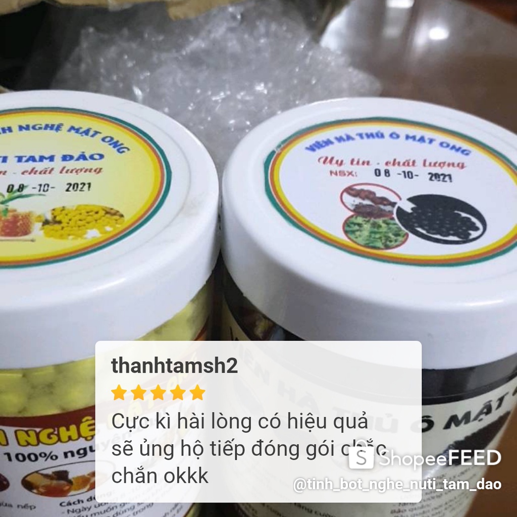 Nghệ viên mật ong Tam Đảo 500g, viên tinh nghệ mật ong, tinh bột nghệ nguyên chất giúp giảm cân phòng hậu sản đau dạ dày