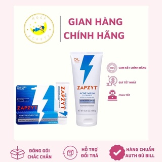 Sữa rửa mặt ZAPZYT Acne Wash Effective & Gentle Cleanser dành cho da mụn & gel bôi mụn benzoyl peroxide 10% [BILL US]