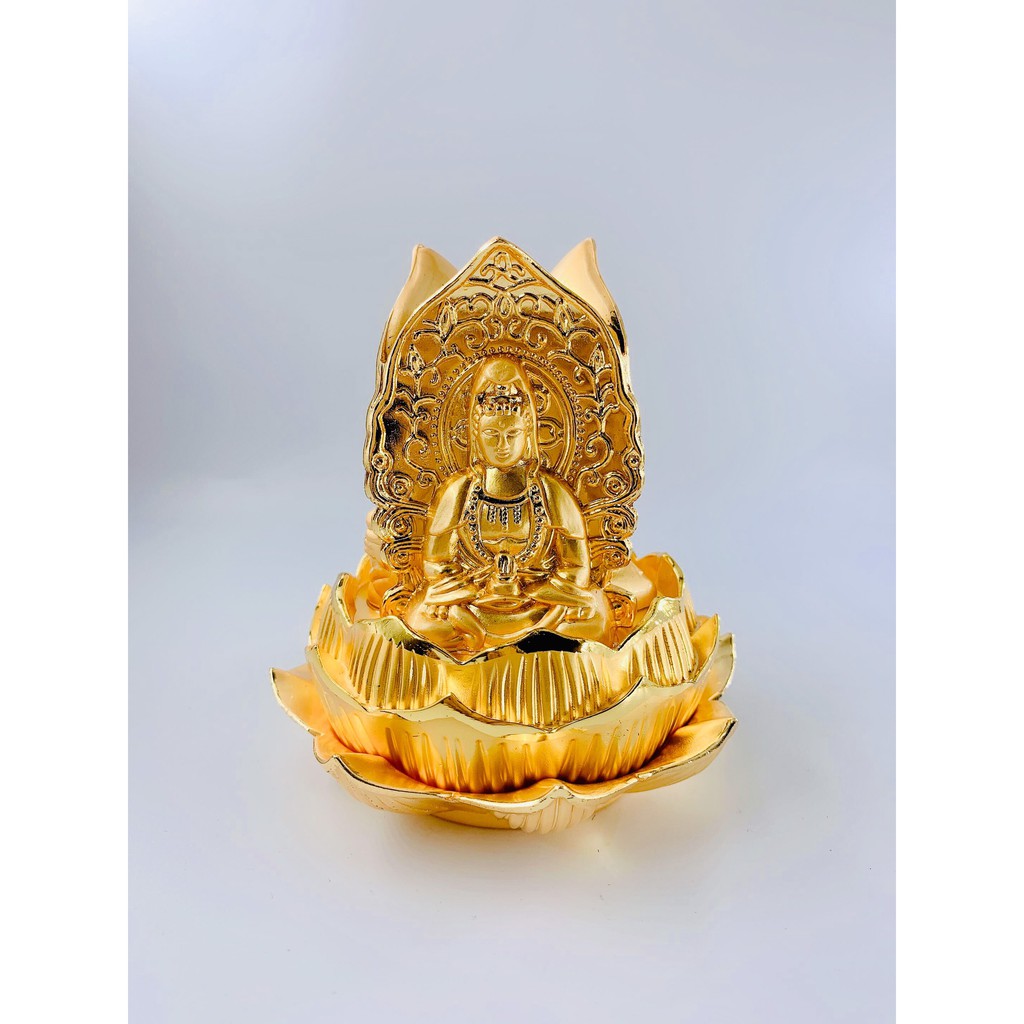 Tượng Xe Ô Tô - Tượng Tam Thế Phật Đế Sen Mở 11cm Bằng Hợp Kim Giúp Mang Lại Hạnh Phúc, Bình An, Ấm No