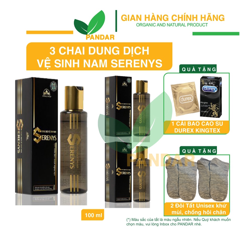 [3 CHAI] Dung dịch vệ sinh nam Serenys, khử mùi vùng kín, mùi thơm dịu nhẹ, chai 100ml, PANDAR