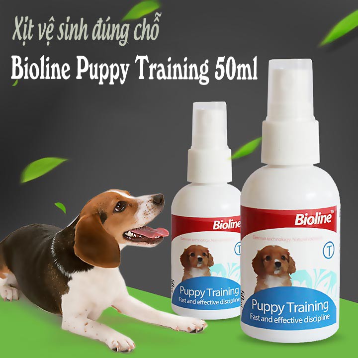 Dung dịch xịt hướng dẫn chó mèo đi vệ sinh đúng chỗ Bioline Puppy Training - 50ml
