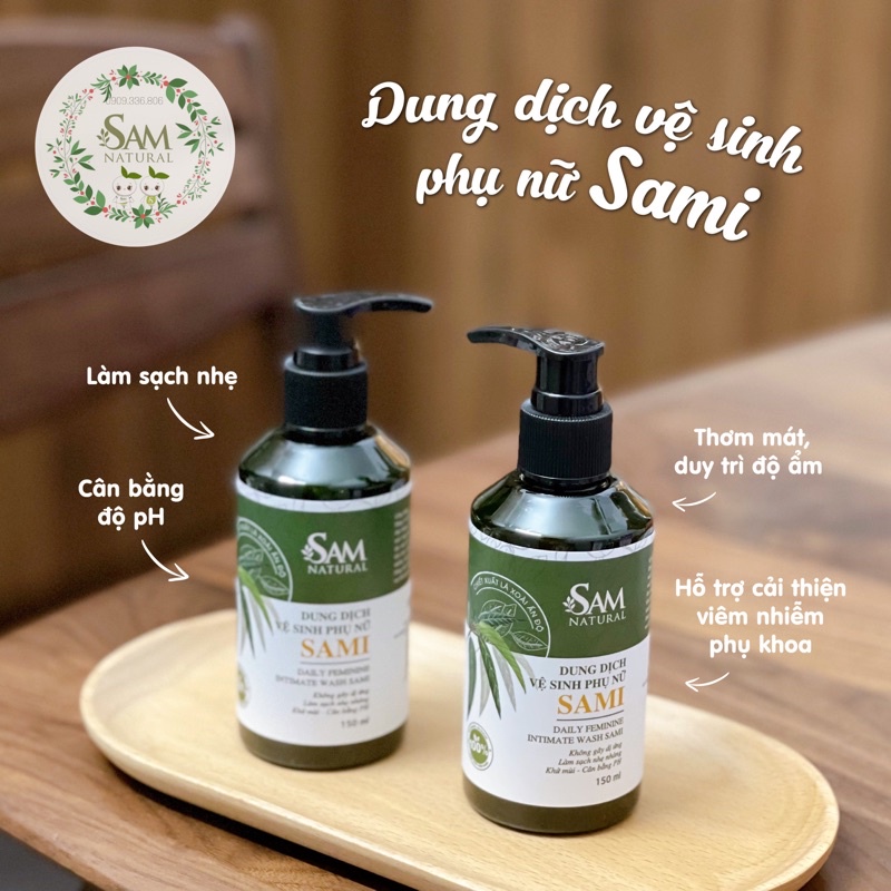 Dung Dịch Vệ Sinh Phụ Nữ Sami Chiết Xuất Lá Xoài Ấn Độ 150ML, dung dịch vệ sinh làm hồng mịn se khít vùng kín