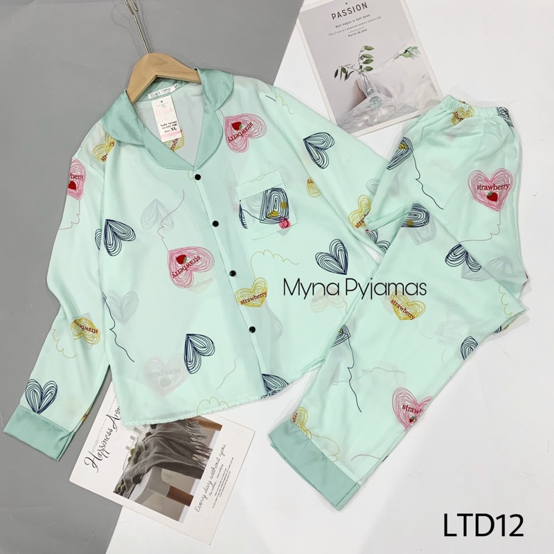 Bộ đồ ngủ, Bộ mặc nhà pyjamas lụa mango tay dài quần dài, hàng có size, lụa cao cấp mềm mịn mát ( Ảnh chụp thật)