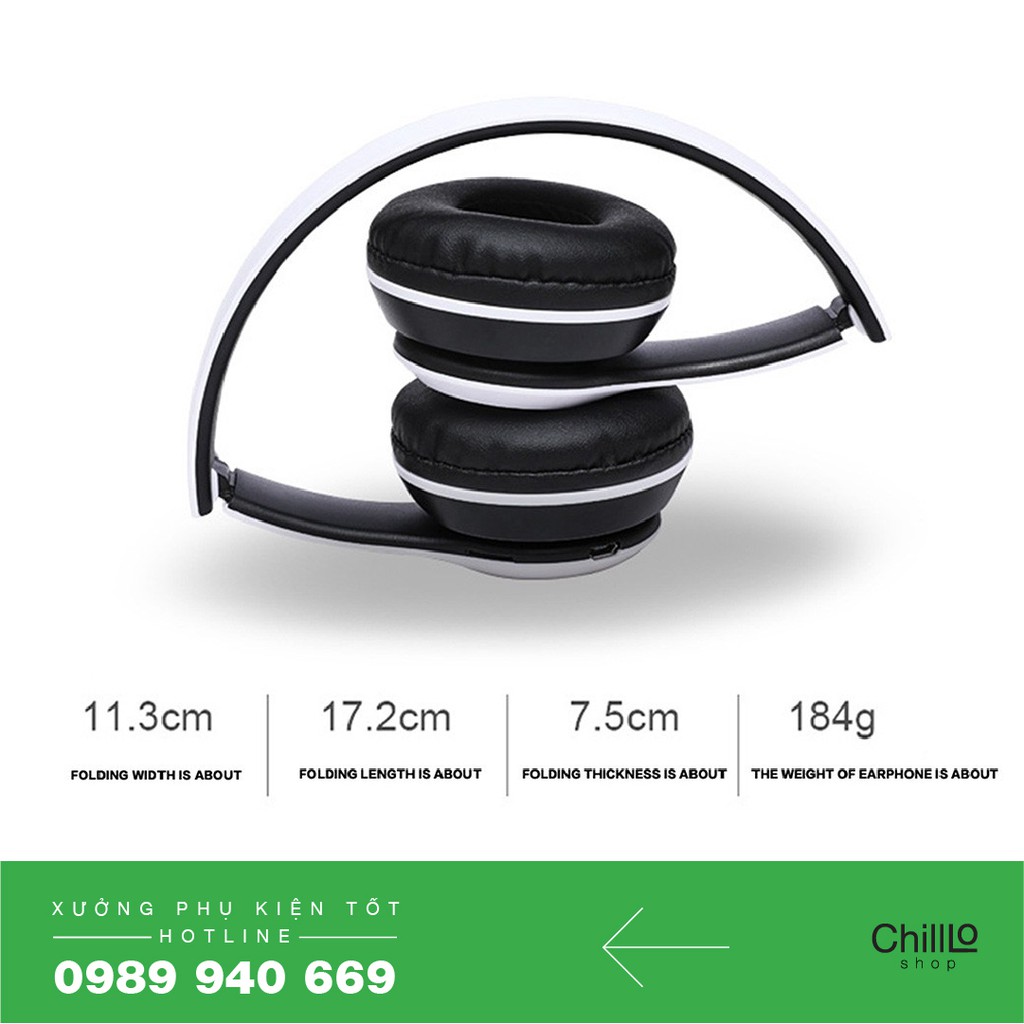 Tai Nghe Chụp Tai Bluetooth P47, Tai nghe Bluetooth Headphone P47 Không Dây Cao Cấp Hỗ Trợ Cắm Thẻ Nhớ, Có Mic Đàm Thoại
