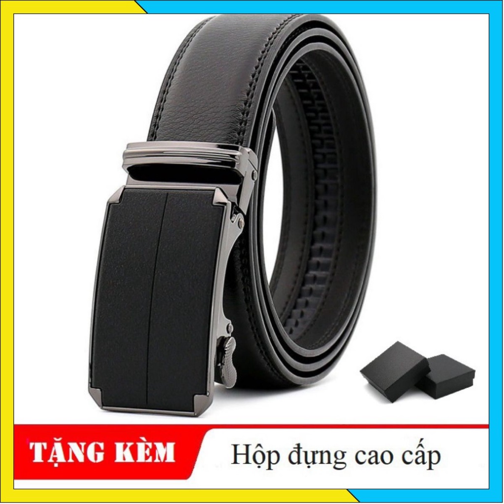 Thắt Lưng Nam Da Thật | Dây Nịt Nam Da Bò Mặt Khóa Tự Động Cao Cấp - Tặng Kèm Hộp | TL NHAM Nike.Shop07