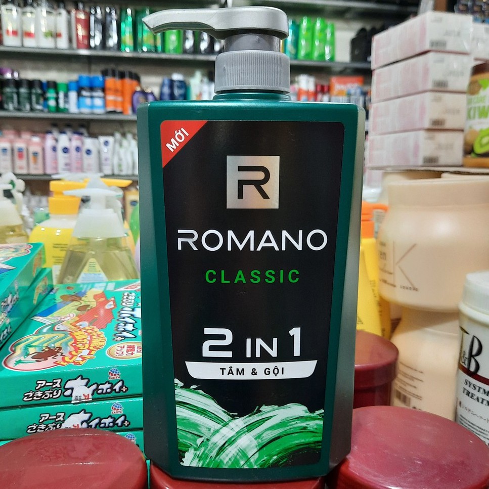Dầu Tắm Gội 2 Trong 1 Dành Cho Nam Romano Classic 650g