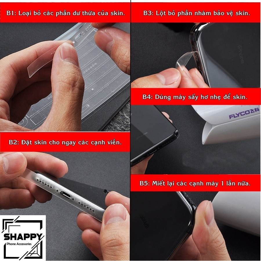 [XẢ HÀNG] Combo 2 Bộ Skin Dán Viền Trong Suốt Cho Các Dòng IPhone [Shappy Shop]